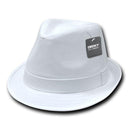 1 Dozen Decky Black White Red Poly Woven Fedora Hipster Miami Hats Wholesale- 7 image