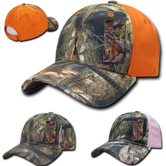 1 Dozen Decky Camo Hybricam Pre Curved Bill Low Crown Hats Cap Wholesale Lot-