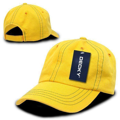 1 Dozen Decky Contra Stitch Polo Washed Cotton Dad Caps Hats Wholesale Lots-