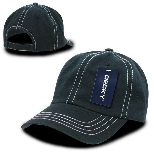1 Dozen Decky Contra Stitch Polo Washed Cotton Dad Caps Hats Wholesale Lots-