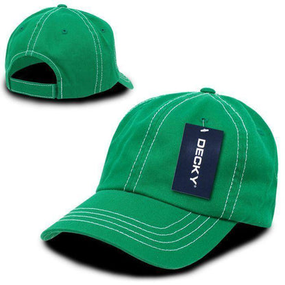 1 Dozen Decky Contra Stitch Polo Washed Cotton Dad Caps Hats Wholesale Lots-
