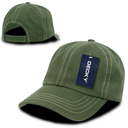 1 Dozen Decky Contra Stitch Polo Washed Cotton Dad Caps Hats Wholesale Lots-