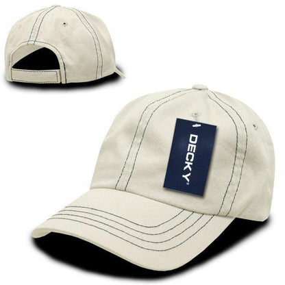1 Dozen Decky Contra Stitch Polo Washed Cotton Dad Caps Hats Wholesale Lots-