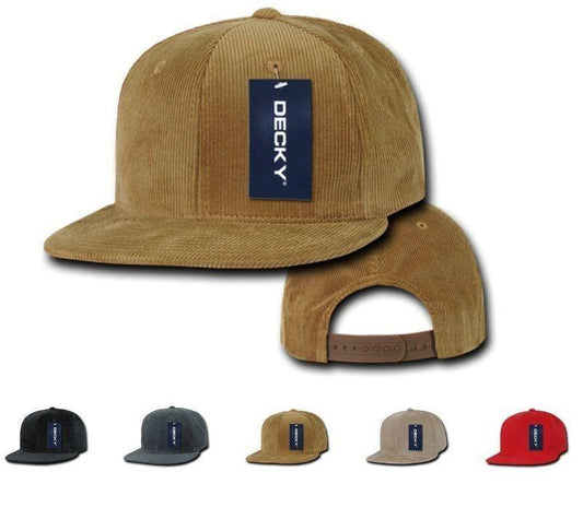 1 Dozen Decky Corduroy Snapback 6 Panel Constructed Baseball Hats Caps Wholesale Lots-