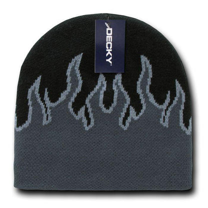 1 Dozen Decky Fire Flames Tribal Beanies Hats Caps Ski Skull Short Wholesale Lot-