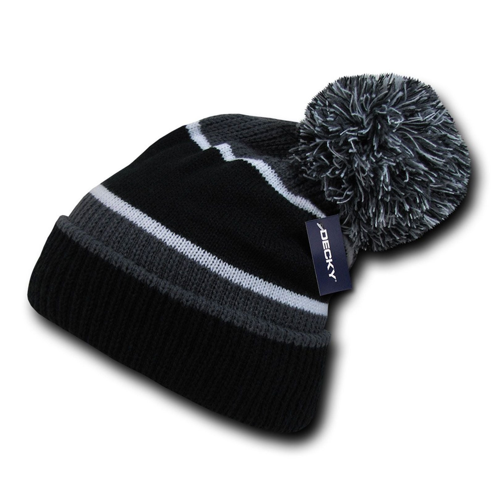 1 Dozen Decky Giant Pom Beanies Fuzzy Ball Warm Caps Hats Ski Winter Wholesale-