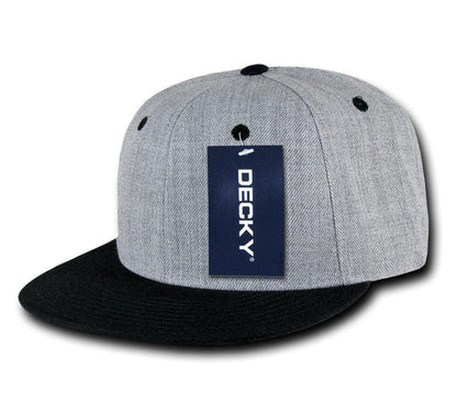 1 Dozen Decky Heather Grey Snapback Two Tone 6 Panel Retro Hats Caps Wholesale Lots-
