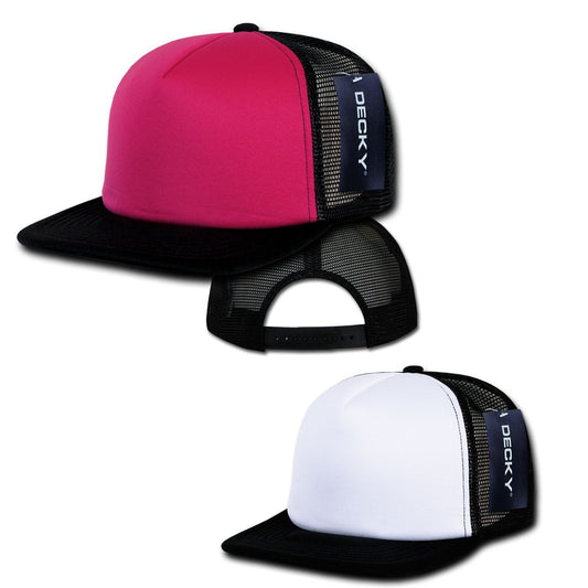 1 Dozen Decky Heavy Duty Flat Bill Two Tone Trucker Caps Hats Wholesale Lots-