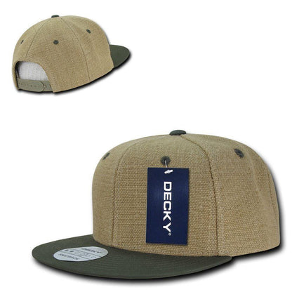 1 Dozen Decky Heavy Duty Jute Snapbacks Flat Bill Baseball Hats Caps Wholesale-