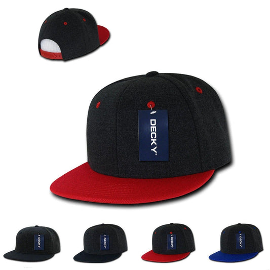 1 Dozen Decky Melton Crown Snapback Two Tone 6 Panel Hats Caps Wholesale Lots!-
