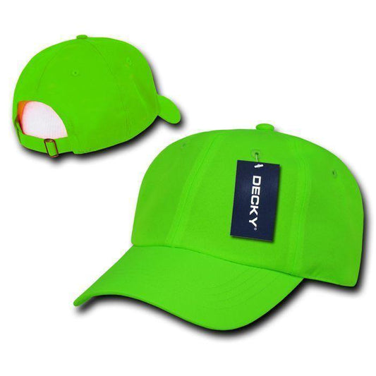 1 Dozen Decky Neon Pre Curved Bill 6 Panel Low Crown Dad Hats Caps Wholesale-