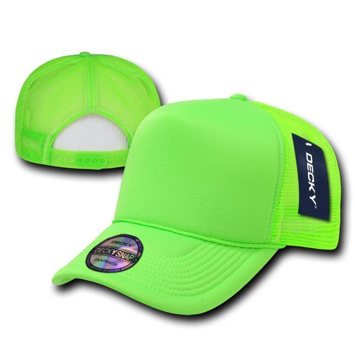 1 Dozen Decky Plain Neon Foam Mesh Trucker Hats Caps Snapback Wholesale-