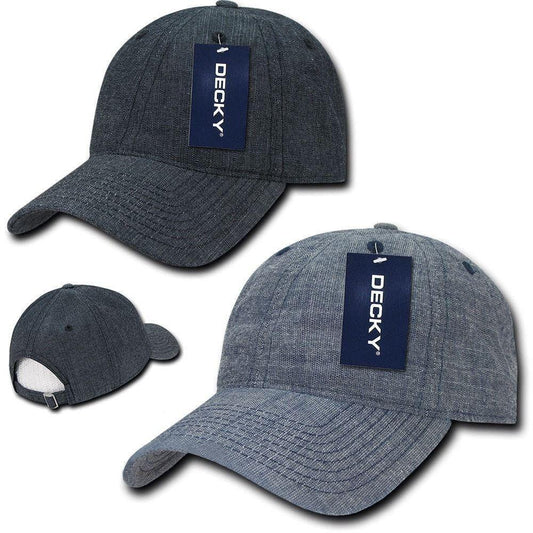 1 Dozen Decky Relaxed Washed Denim Low Crown Curved Bill Dad Hats Caps Wholesale-