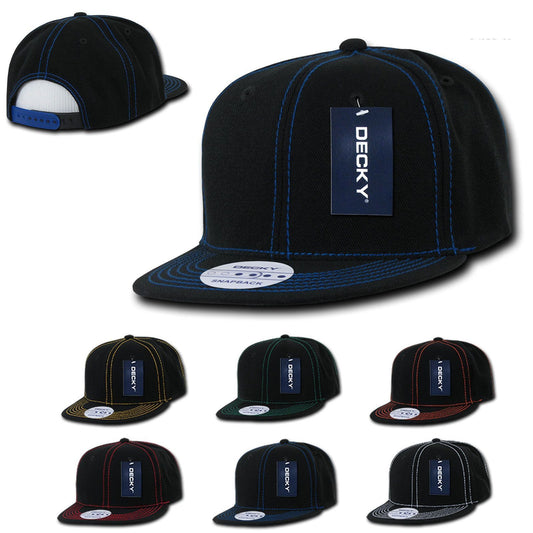 1 Dozen Decky Retro Contra Stitch Flat Bill Baseball Caps Hats Wholesale-