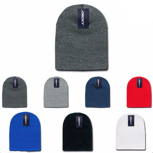 1 Dozen Decky Short Knitted Beanies Skull Ski Caps Hats Wholesale Lots!-
