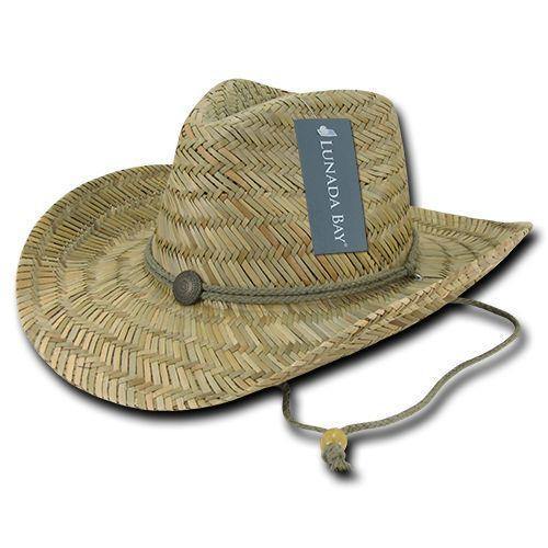 1 Dozen Decky Straw Cowboy Hats Caps One Size Unisex Beach Natural Wholesale Lots-