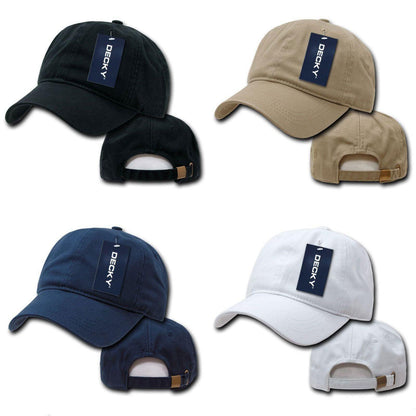 1 Dozen Decky Two Ply Polo Washed Heavy Cotton 6 Panel Dad Hats Cap Wholesale-
