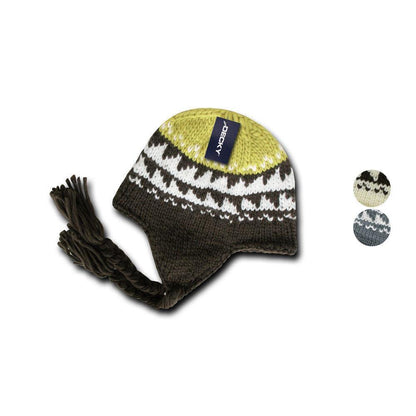 1 Dozen Decky Warm Peruvian Style Braided Ear Tail Chullo Beanies Caps Wholesale-