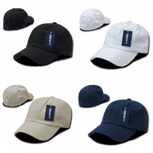 1 Dozen Decky Washed Cotton Polo Style Flex Fitted Baseball Hats Caps Wholesale Lots-