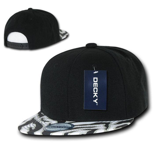 1 Dozen Decky Ziger Zebra Animal Two Tone Print Flat Bill Hats Caps Baseball Wholesale Bulk-