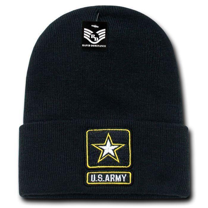 1 Dozen Embroidered US Military Logo Beanie Beanies Long Knit Caps Wholesale Lots-
