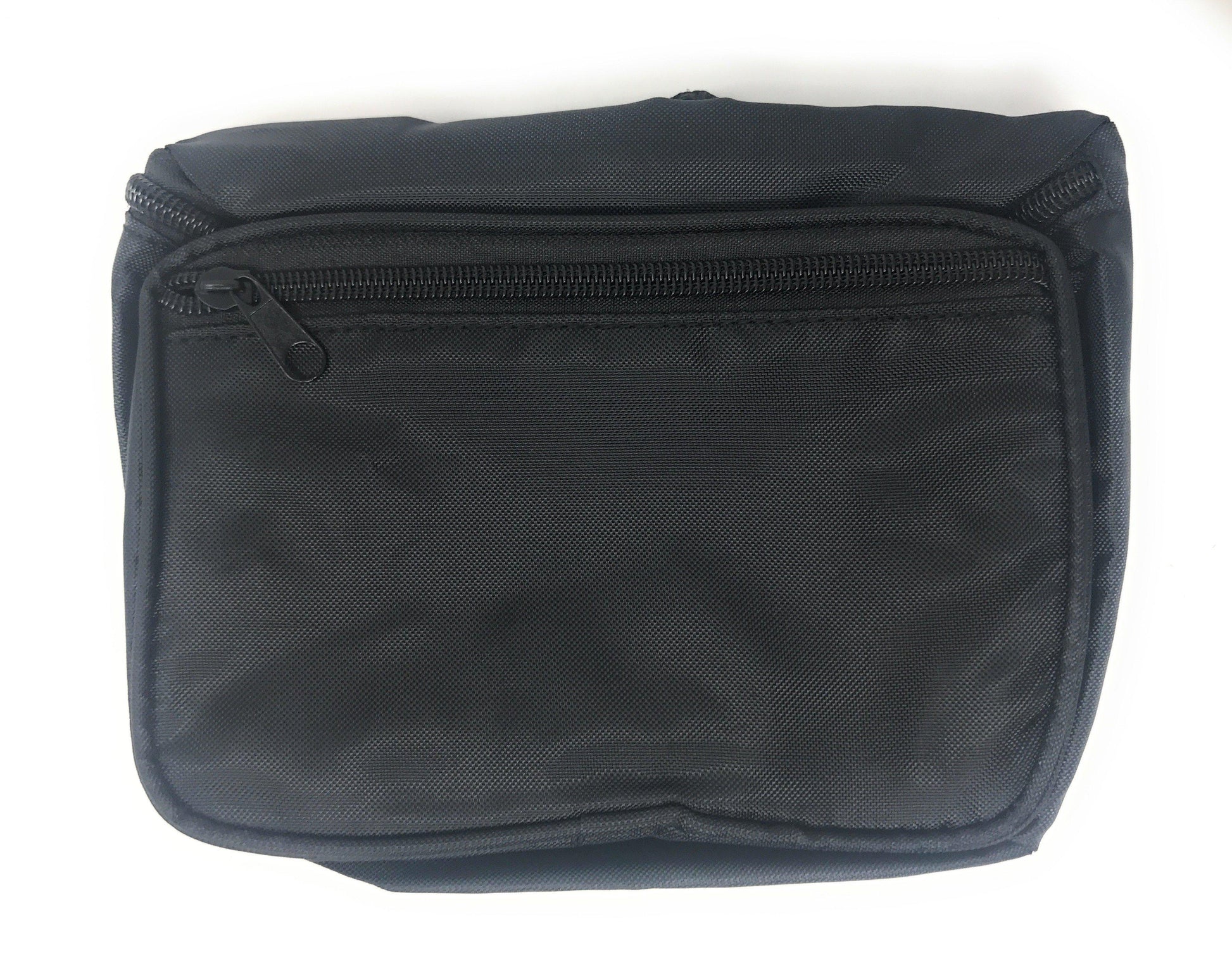 1 Dozen Fanny Pack Man Purse Travel Pouch Bag Money Holder 3 Pockets 42inch Wholesale Bulk-Black-