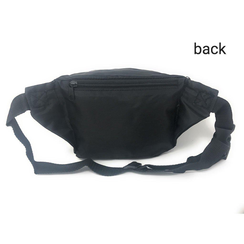 1 Dozen Fanny Pack Man Purse Travel Pouch Bag Money Holder 3 Pockets 42inch Wholesale Bulk-Black-
