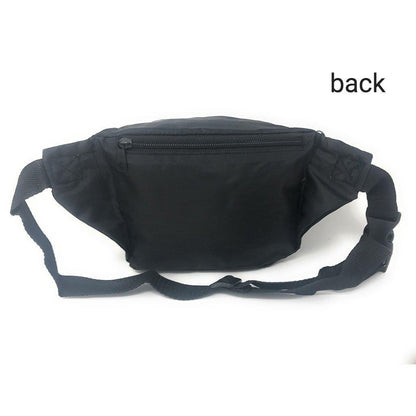 1 Dozen Fanny Pack Man Purse Travel Pouch Bag Money Holder 3 Pockets 42inch Wholesale Bulk-Black-