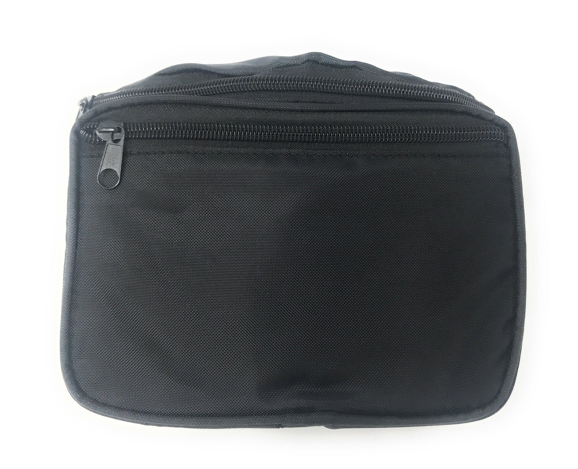 1 Dozen Fanny Pack Man Purse Travel Pouch Bag Money Holder 3 Pockets 42inch Wholesale Bulk-Black-