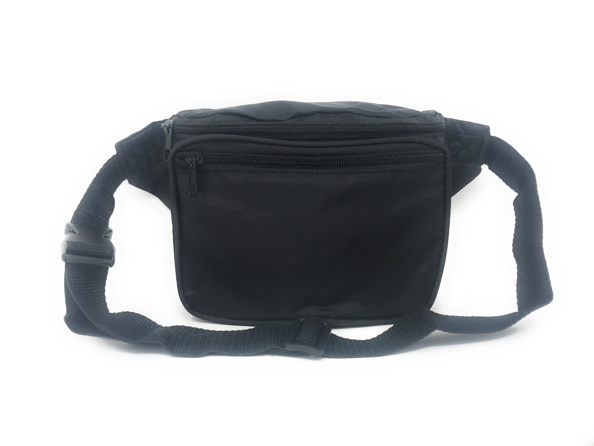 1 Dozen Fanny Pack Man Purse Travel Pouch Bag Money Holder 3 Pockets 42inch Wholesale Bulk-Black-