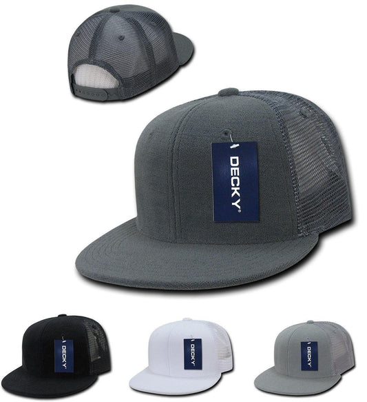 1 Dozen Flat Bill Terry 6 Panel Trucker Hats Caps High Crown Snapback Wholesale Lots-