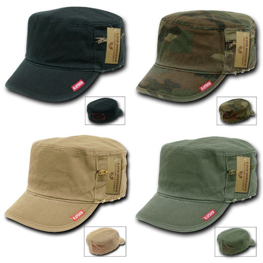 1 Dozen Flat Top Zipper Bdu Fatigue Cadet Military Fitted Caps Hats Wholesale Lots-