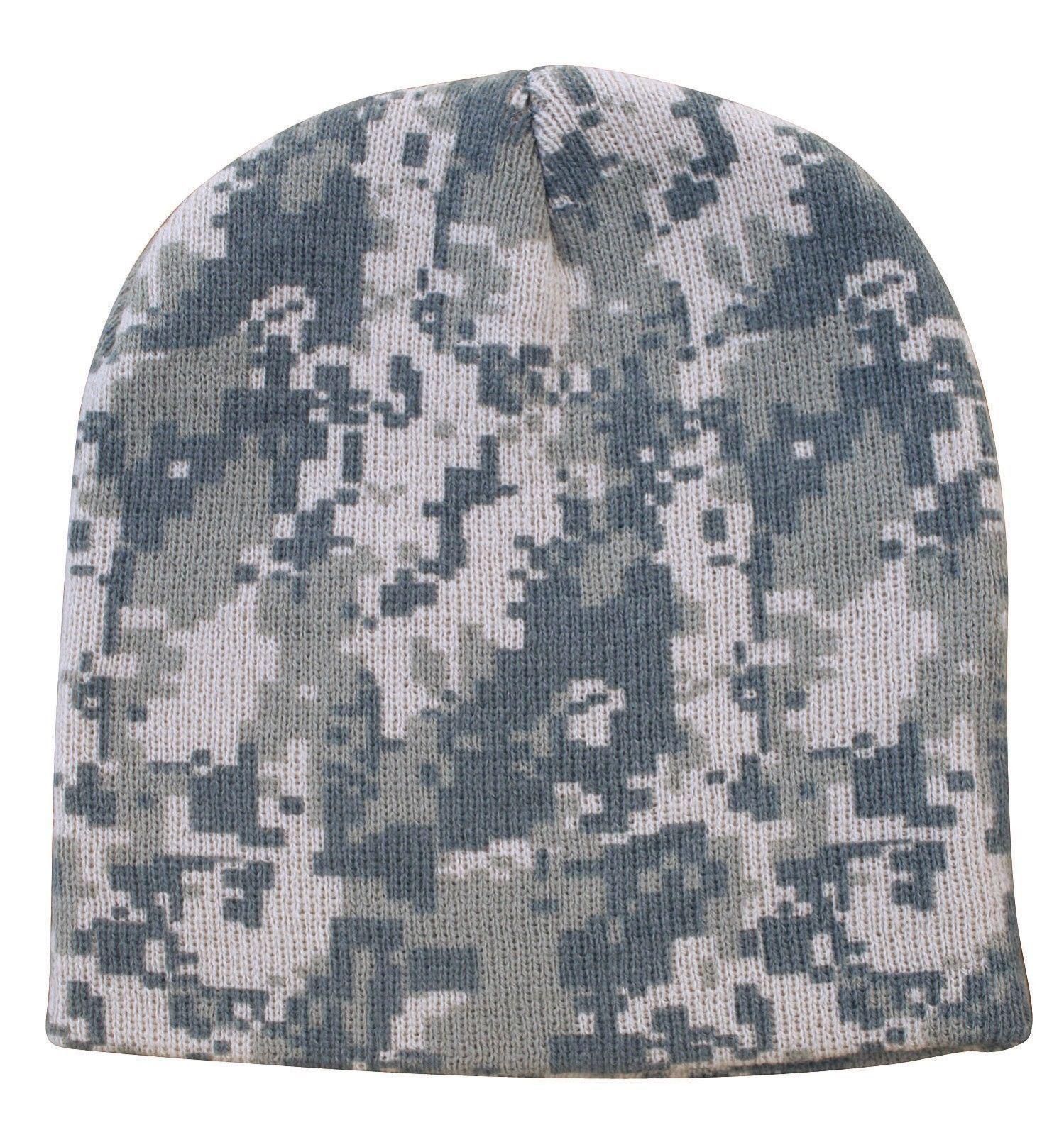 1 Dozen Grey Pixel Camo Camouflage Winter Beanies Hats Caps Wholesale Lot-