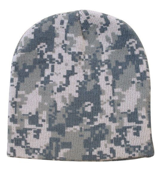 1 Dozen Grey Pixel Camo Camouflage Winter Beanies Hats Caps Wholesale Lot-