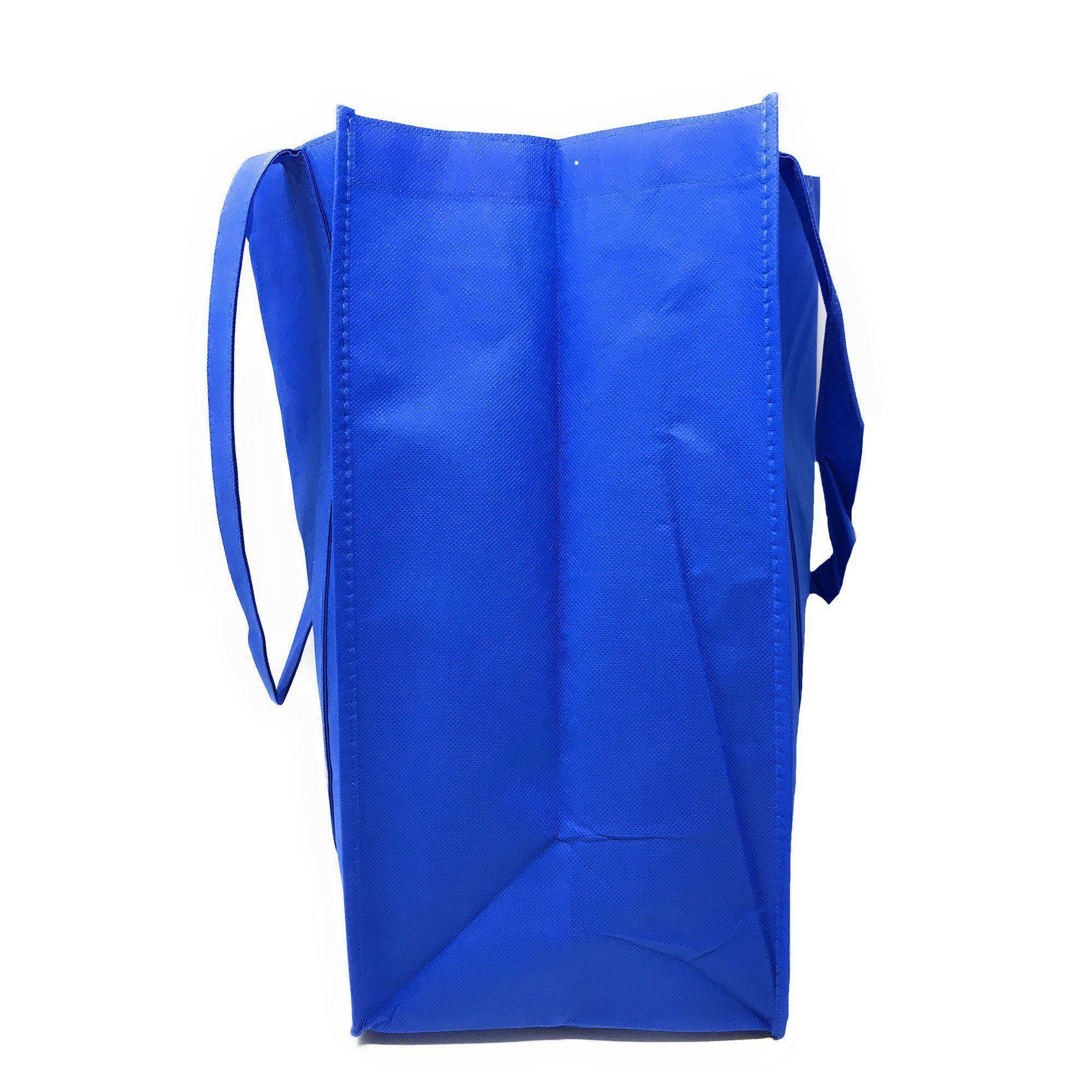 1 Dozen Reusable Grocery Shopping Totes Bags Hook & Loop Closure 14X16inch Wholesale Bulk-Royal-