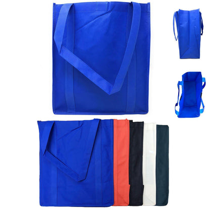 1 Dozen Reusable Grocery Shopping Totes Bags Hook & Loop Closure 14X16inch Wholesale Bulk-Royal-