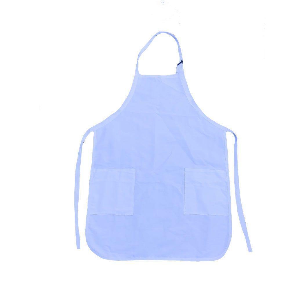 1 Dozen Full Adult Size Bib Aprons With 2 Waist Pockets Plain Solid Colors Kitchen Cook Chef Waiter Crafts Garden Wholesale Bulk-WHITE-