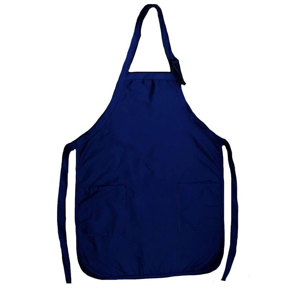 1 Dozen Full Adult Size Bib Aprons With 2 Waist Pockets Plain Solid Colors Kitchen Cook Chef Waiter Crafts Garden Wholesale Bulk-NAVY-