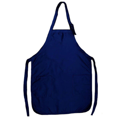 1 Dozen Full Adult Size Bib Aprons With 2 Waist Pockets Plain Solid Colors Kitchen Cook Chef Waiter Crafts Garden Wholesale Bulk-NAVY-
