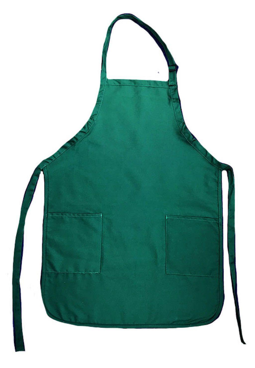 1 Dozen Full Adult Size Bib Aprons With 2 Waist Pockets Plain Solid Colors Kitchen Cook Chef Waiter Crafts Garden Wholesale Bulk-DARK GREEN-