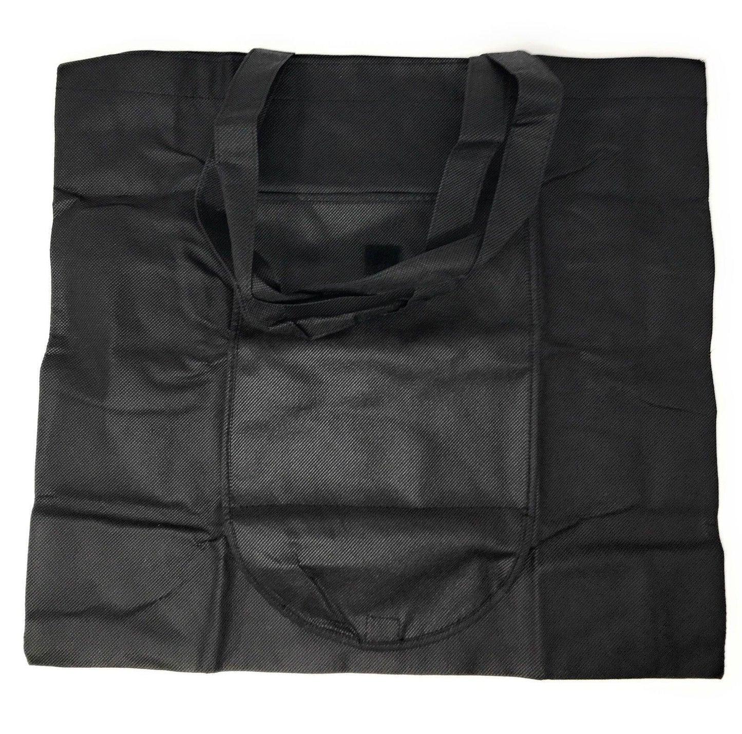 1 Dozen Large Grocery Shopping Bags Totes Foldable Folded Wholesale Lot Bulk-BLACK-