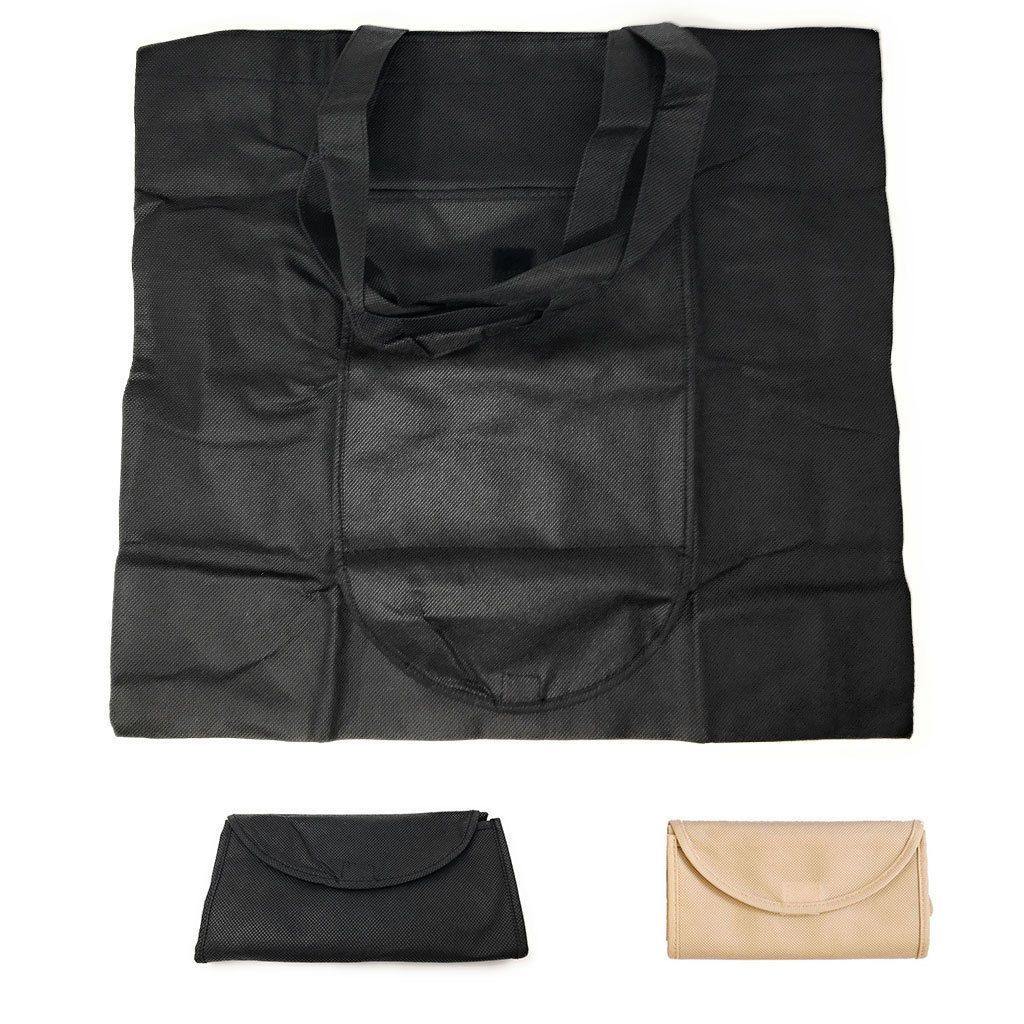 1 Dozen Large Grocery Shopping Bags Totes Foldable Folded Wholesale Lot Bulk-BLACK-