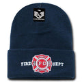 Rapid Dominance 1 Dozen Police Fire Dept Security Sheriff Border Patrol Long Cuffed Knit Beanies-Fire Department - Navy-