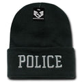 Rapid Dominance 1 Dozen Police Fire Dept Security Sheriff Border Patrol Long Cuffed Knit Beanies-Police - Black-