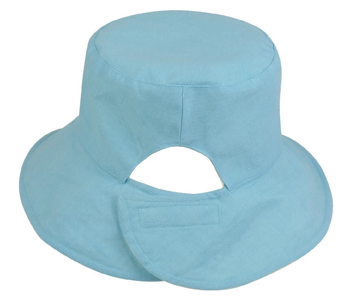 1 Dozen Ponytail Reversible Bucket Caps Hats Ramie Cotton Wholesale Bulk-LT.PINK/IVORY-