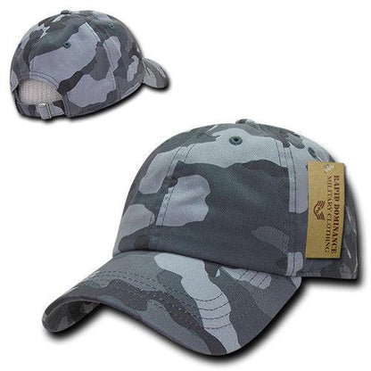 1 Dozen Relaxed Cotton Military Vintage Washed Polo Camo Hats Caps Wholesale Lots!-Woodland Camouflage-