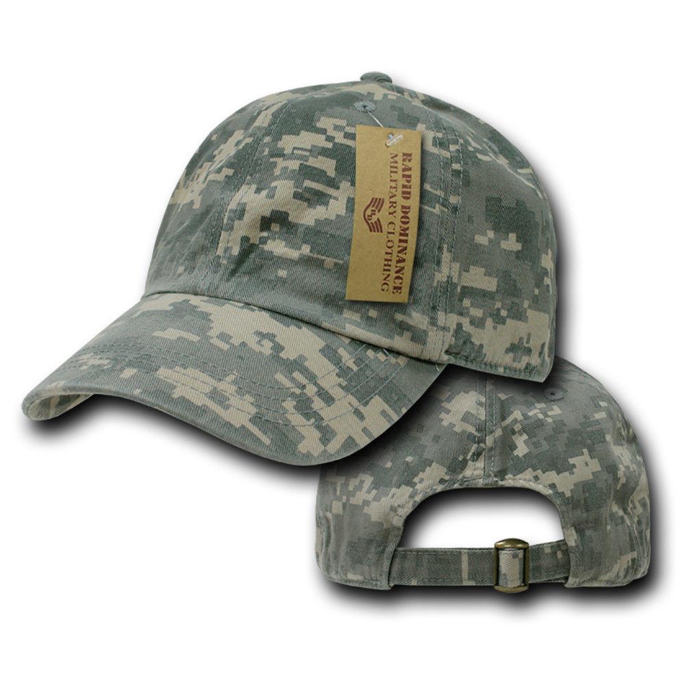 1 Dozen Relaxed Cotton Military Vintage Washed Polo Camo Hats Caps Wholesale Lots!-Woodland Camouflage-