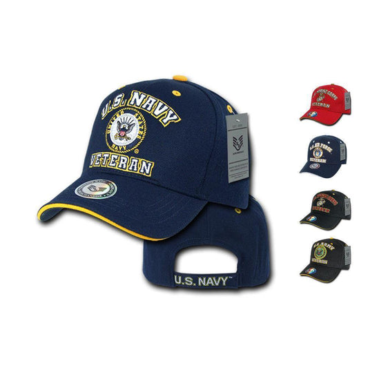 1 Dozen US Air Force Army Marines Navy Veteran Vet Military Hats Wholesale Lots-