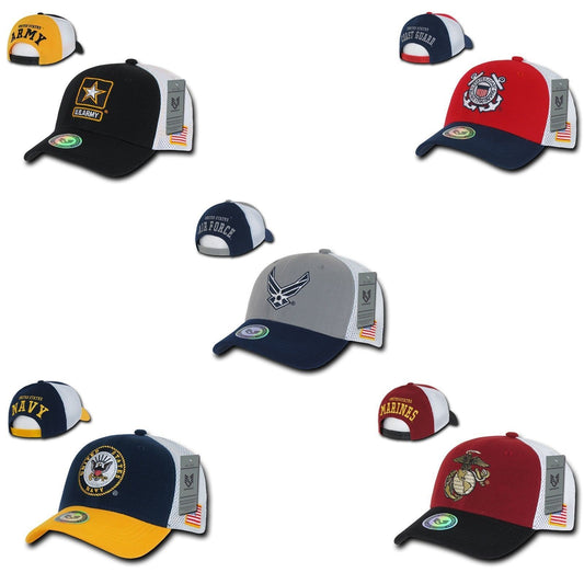 1 Dozen USA Military Air Force Army Cg Marines Navy Flag Cotton Mesh Hats Caps-