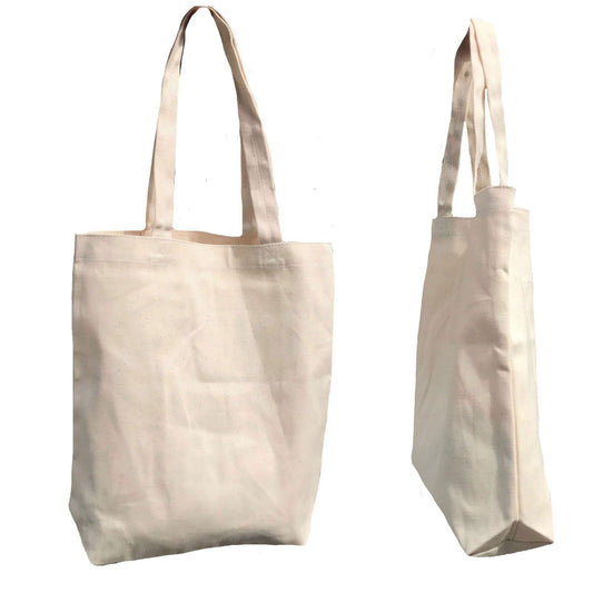 100 Lot Cotton Reusable Grocery Shopping Tote Bags Gusset Natural Wholesale Bulk-